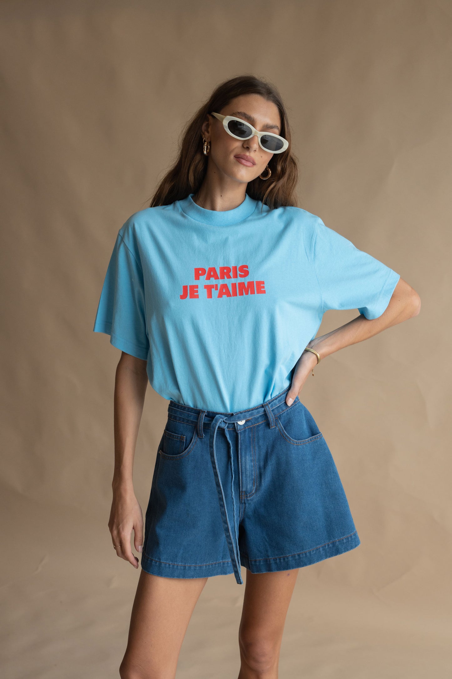 Je T'aime Tee in Ice Blue