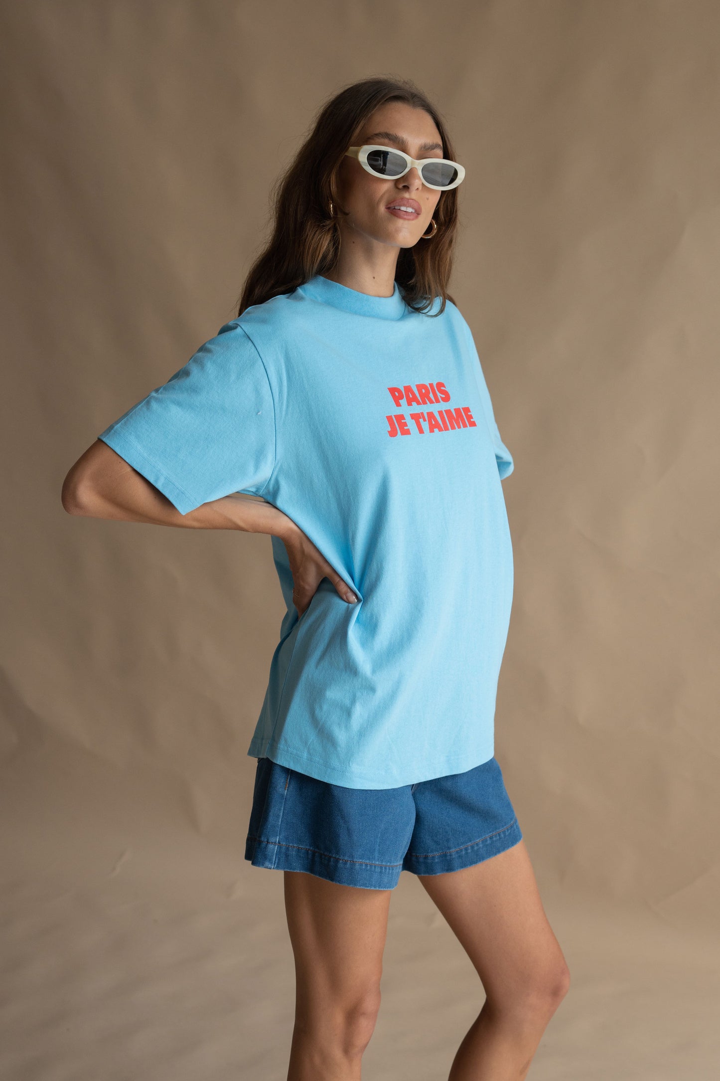 Je T'aime Tee in Ice Blue