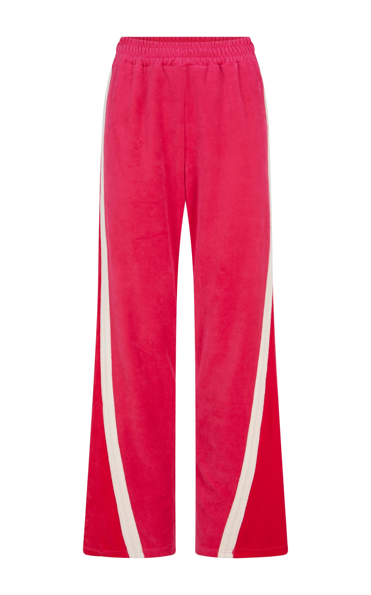 Velour Splice Trackpant in Tango Red