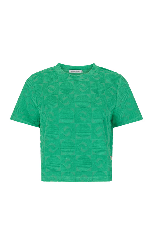Cruise Dolphin Terry Top in Tropical Green