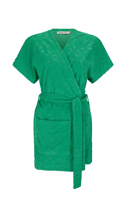 Cruise Dolphin Kimono Dress in Tropical Green
