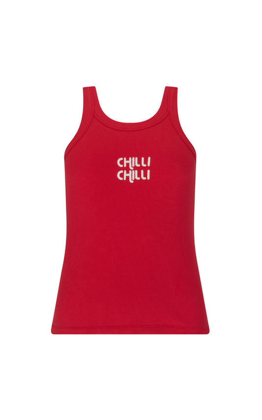 Chilli Knit Tank in Poppy Red