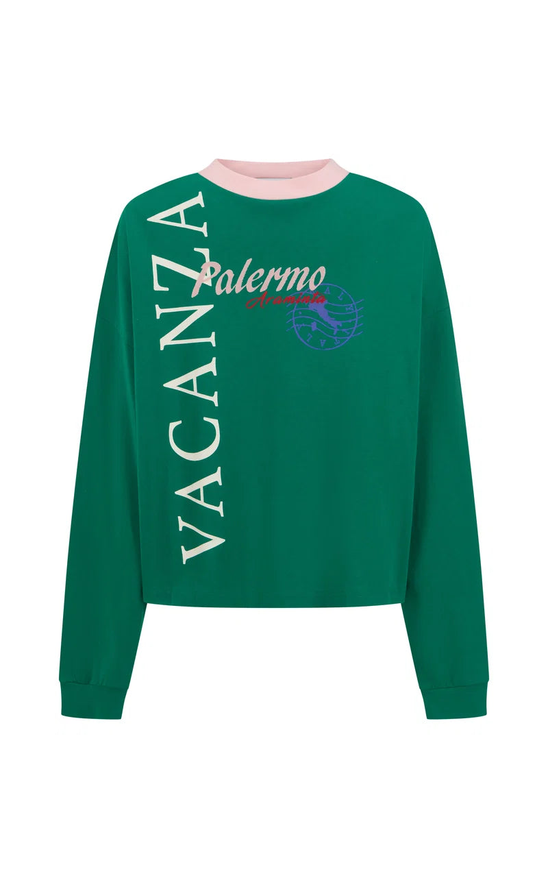 Vacanza Long Sleeve Tee in Sea Green