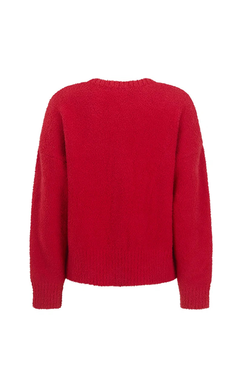 Aimes Shell Cardigan in Lipstick Red