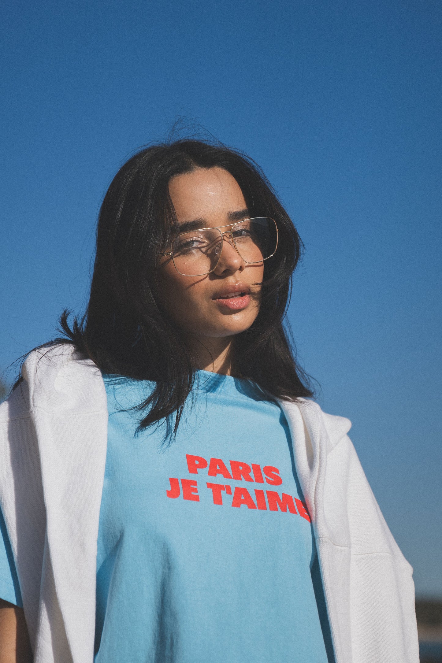 Je T'aime Tee in Ice Blue