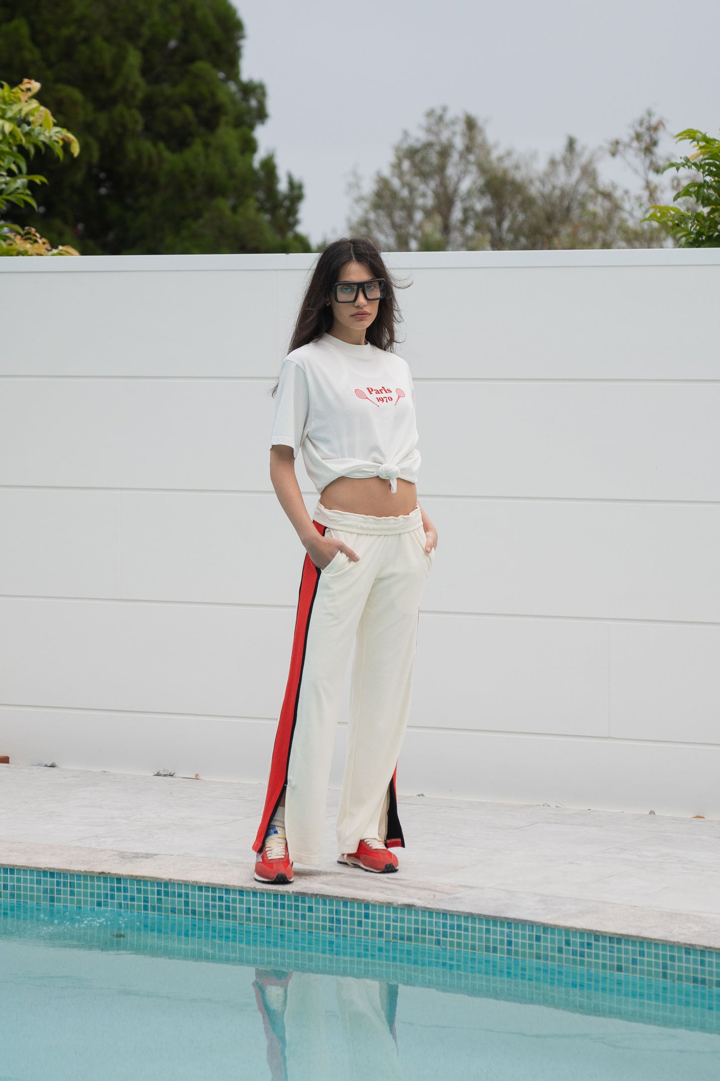 French Tennis Tee in Warm White