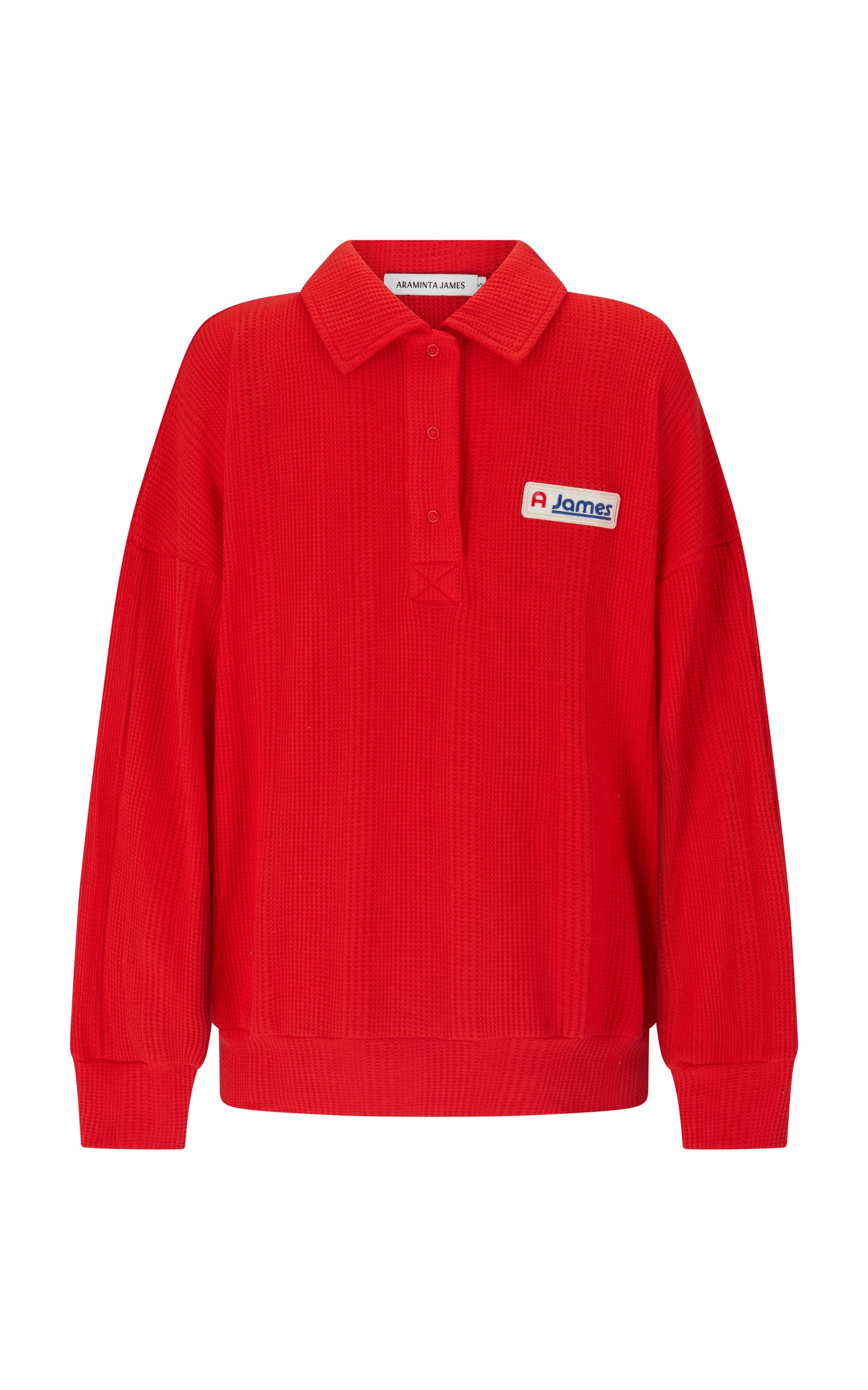 Tiva Waffle Sweatshirt in Apple Red