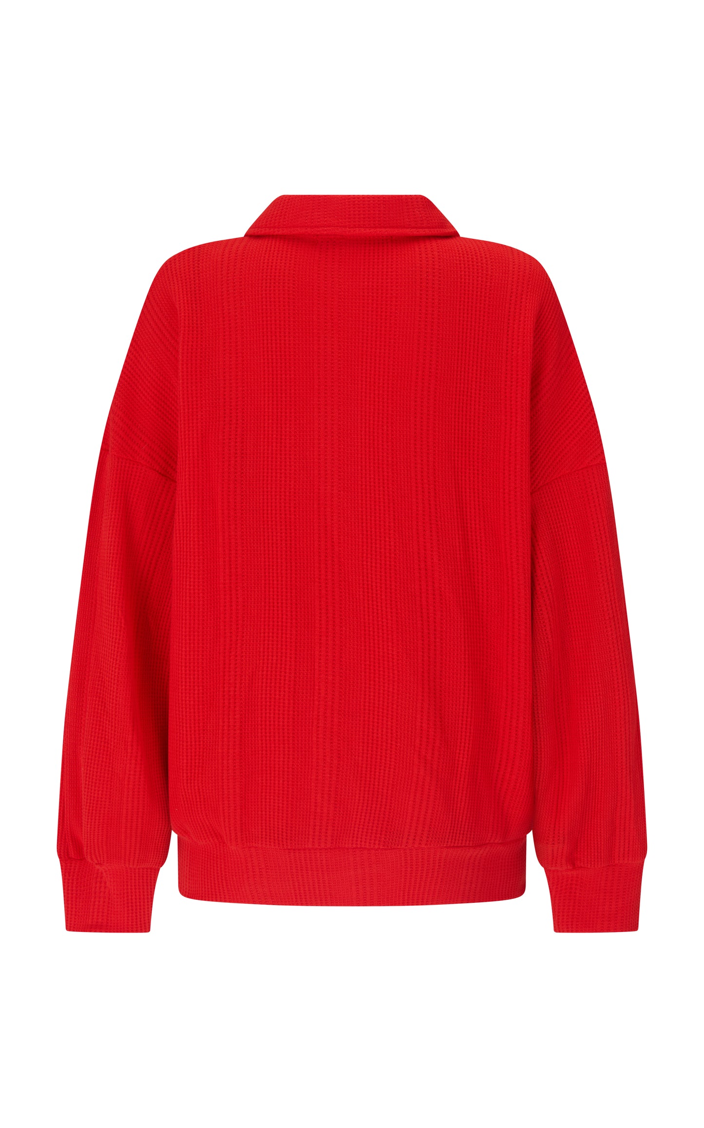 Tiva Waffle Sweatshirt in Apple Red