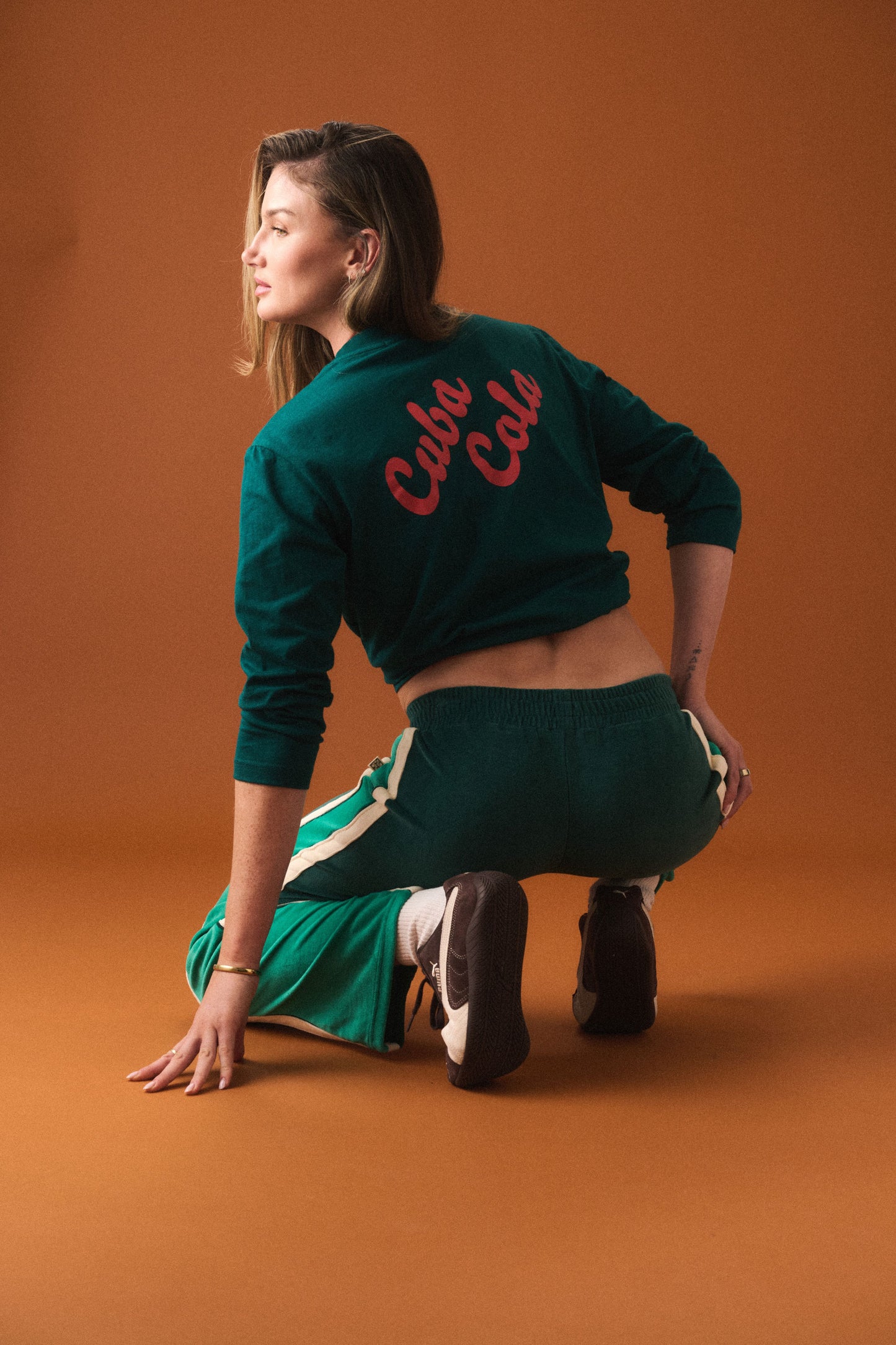 Cuba Cola Long Sleeve Top Storm Green