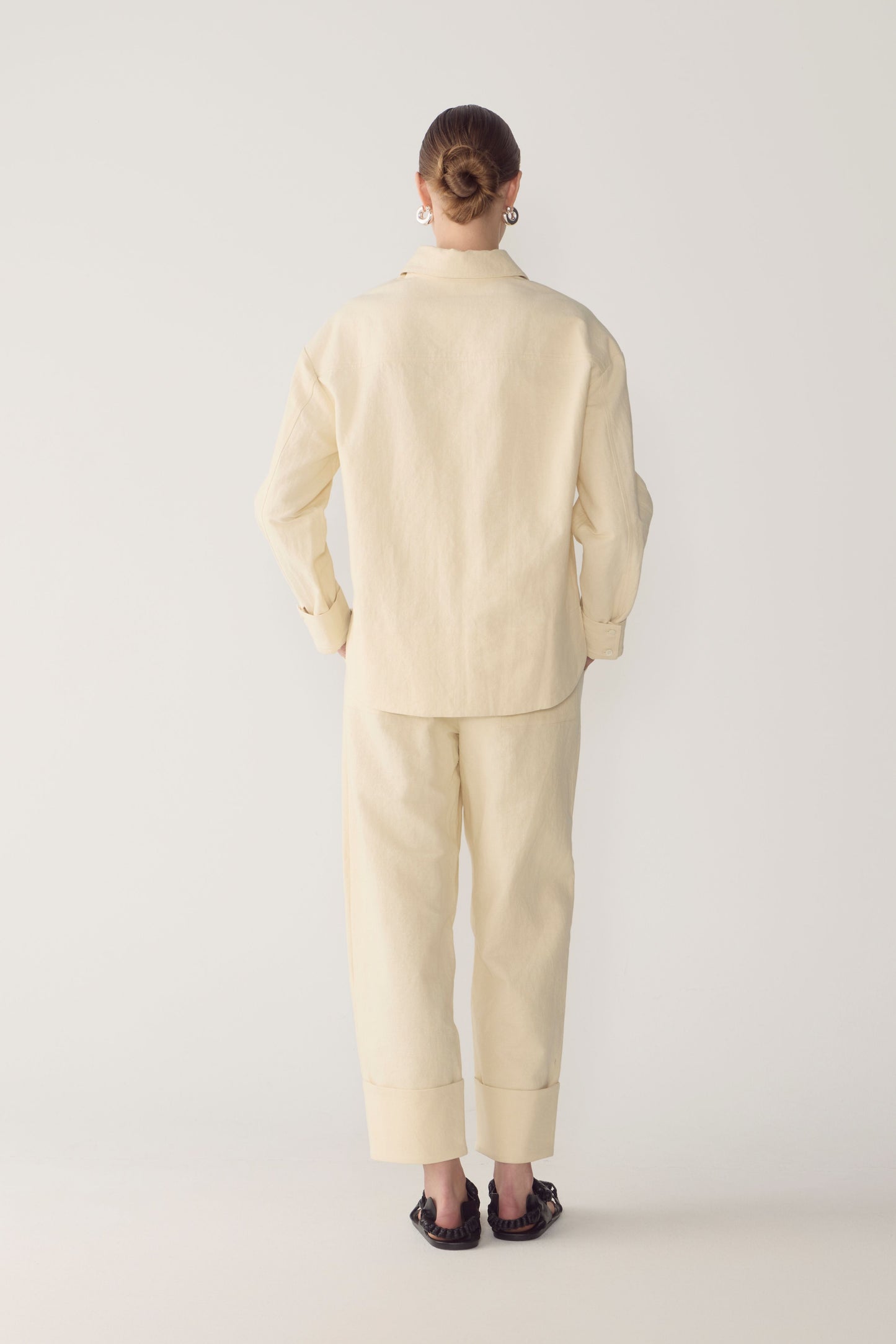 Blair Pant in Bone Cotton Linen