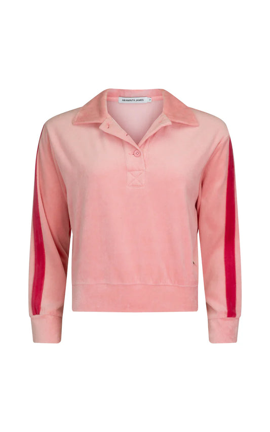 Mara Velour Sweater in Blush