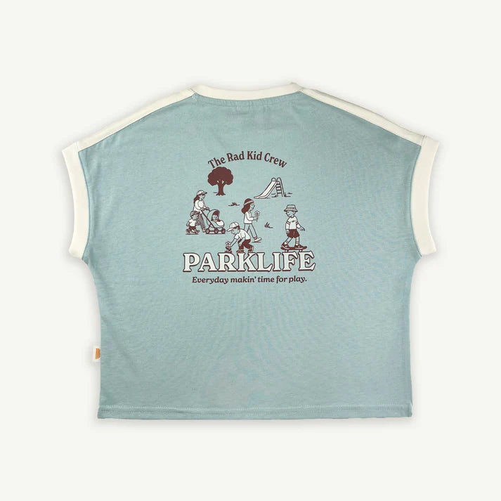 Rad Kid Park Crew Org Cotton Tee in Teal