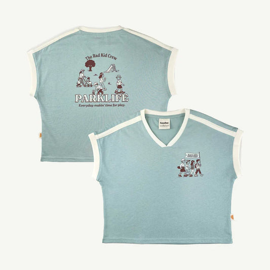 Rad Kid Park Crew Org Cotton Tee in Teal