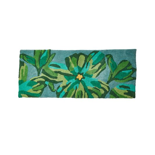 Dutch Floral Green Long Bath Mat