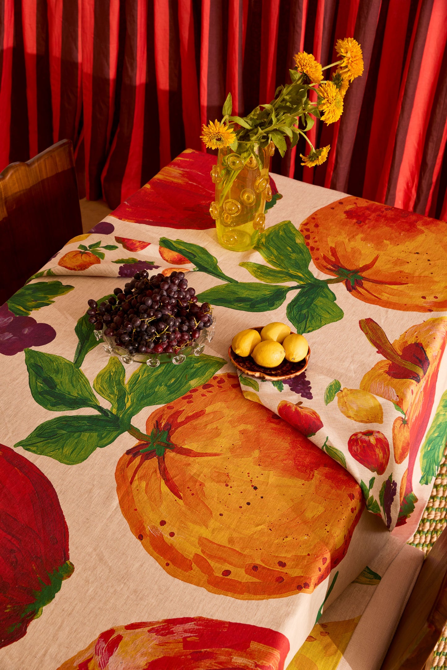Fruit Multi Linen Tablecloth