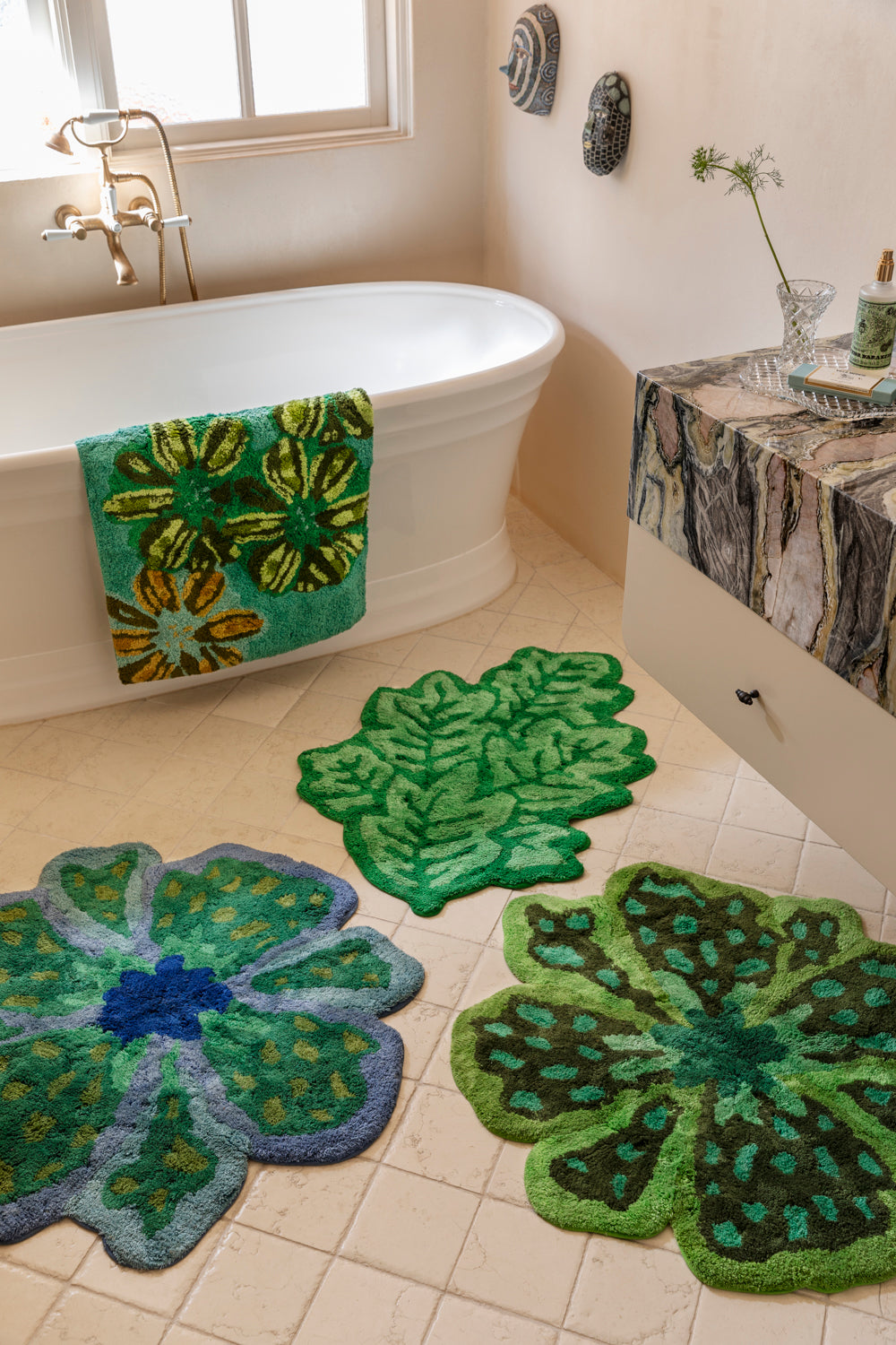 Leaf Green Bath Mat