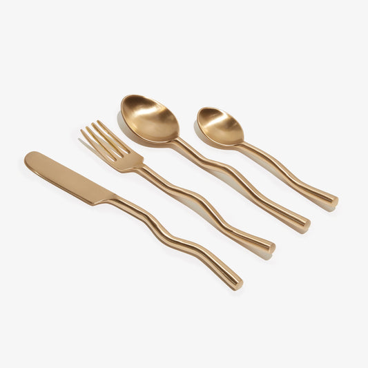 Wave Cutlery in Brass