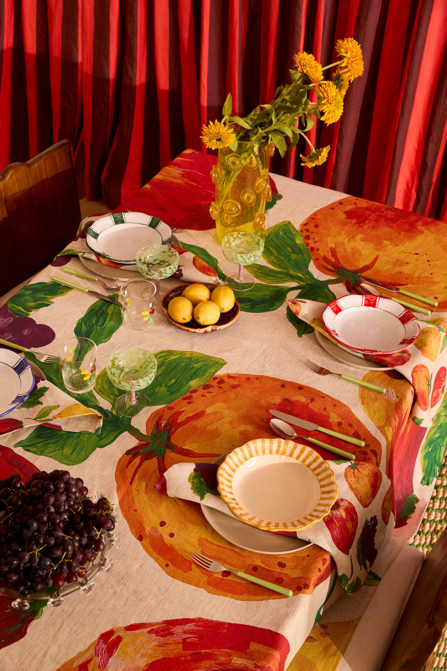 Fruit Multi Linen Tablecloth