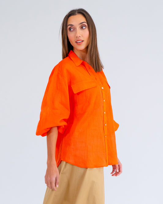Bobbie Shirt in Tangerine