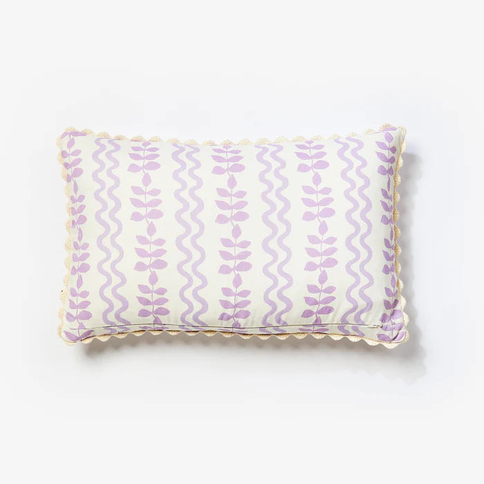 Ferns & Waves Cushion in Lilac