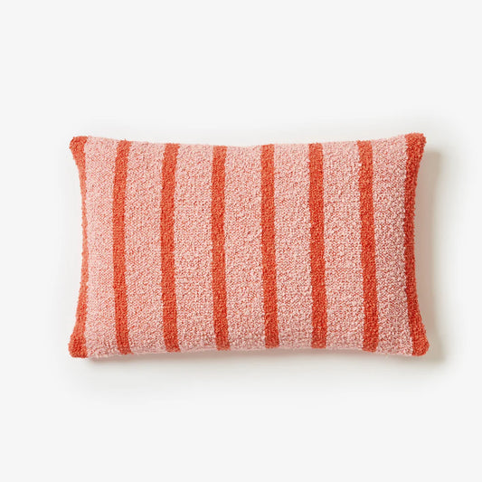 Boucle Cushion in Thin Pink Stripe