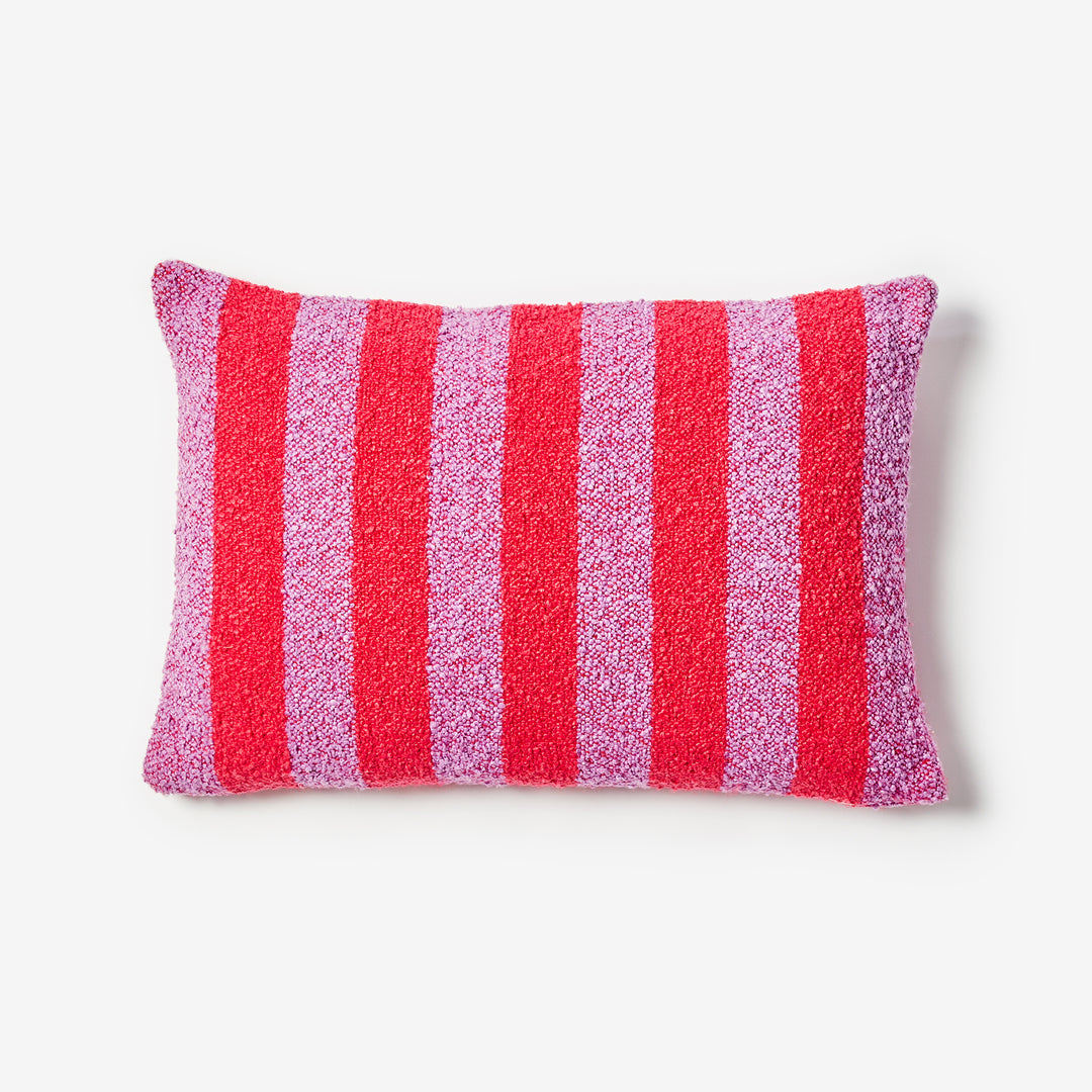 Boucle Stripe Cushion in Candy