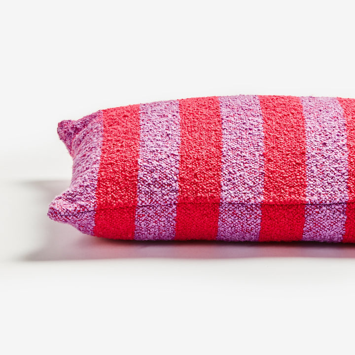 Boucle Stripe Cushion in Candy