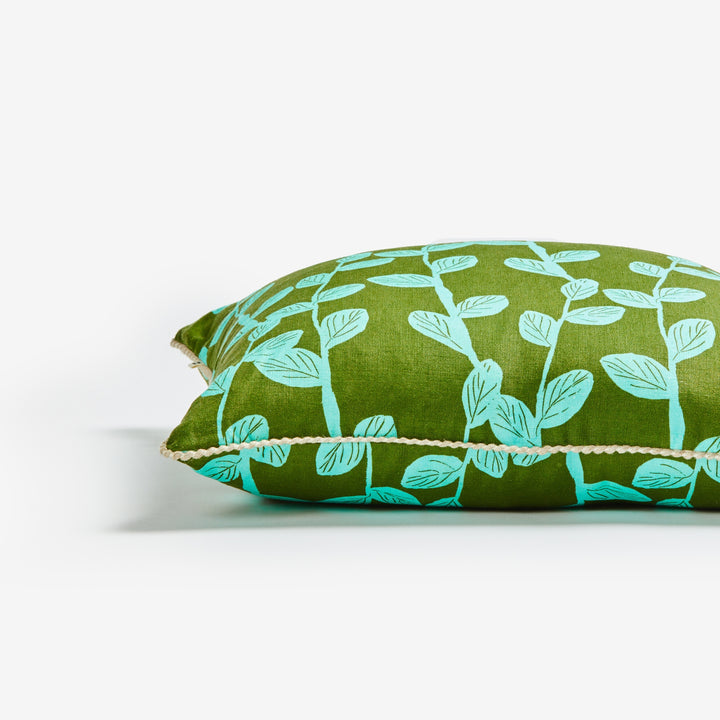 Little Leaf Cushion in Jade