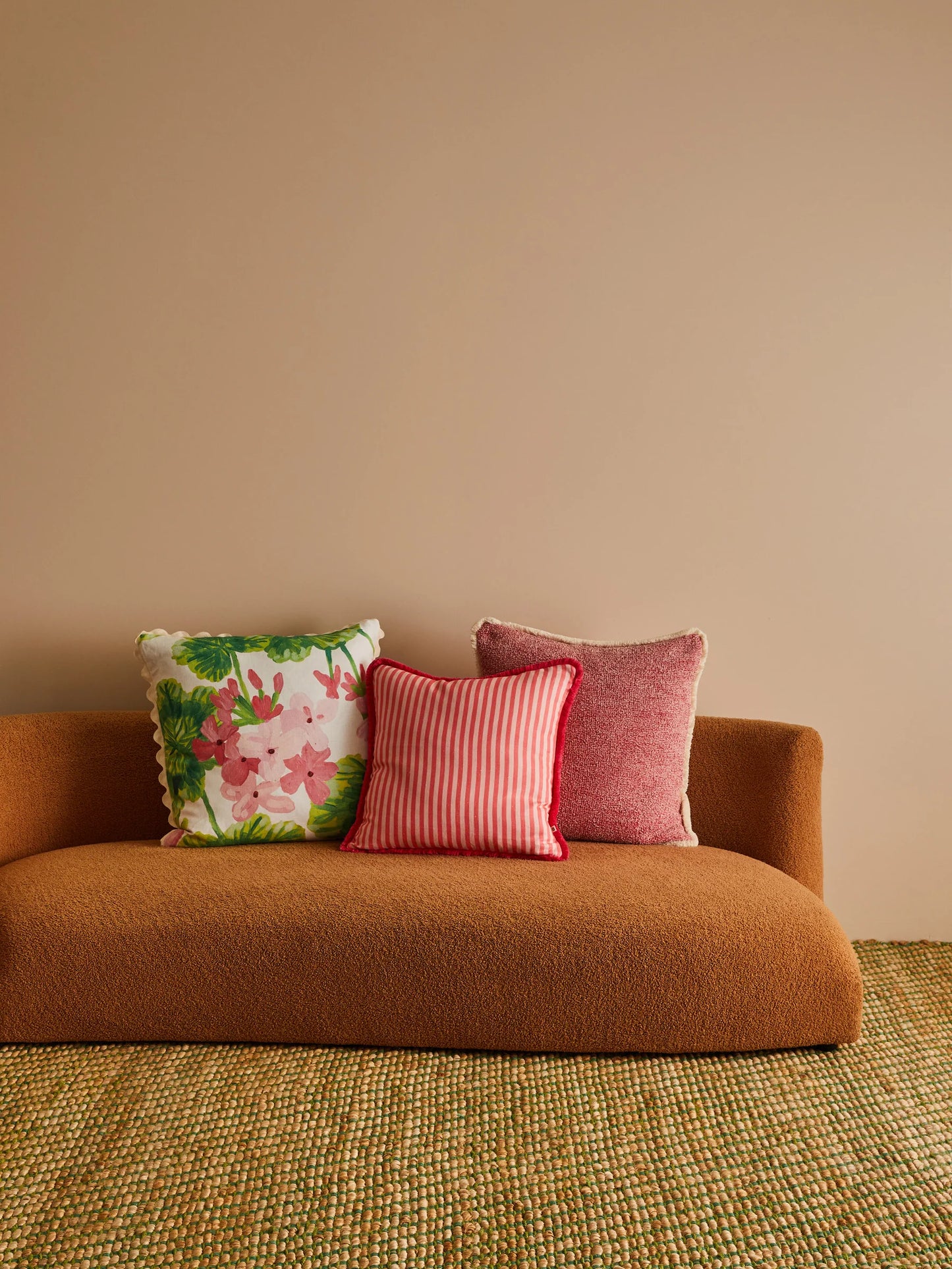Pinstripe Rose Linen Cushion