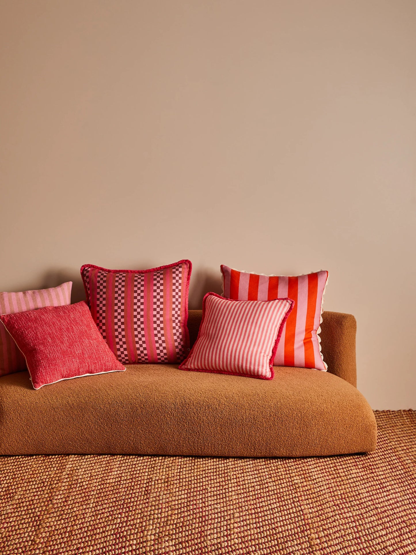 Pinstripe Rose Linen Cushion