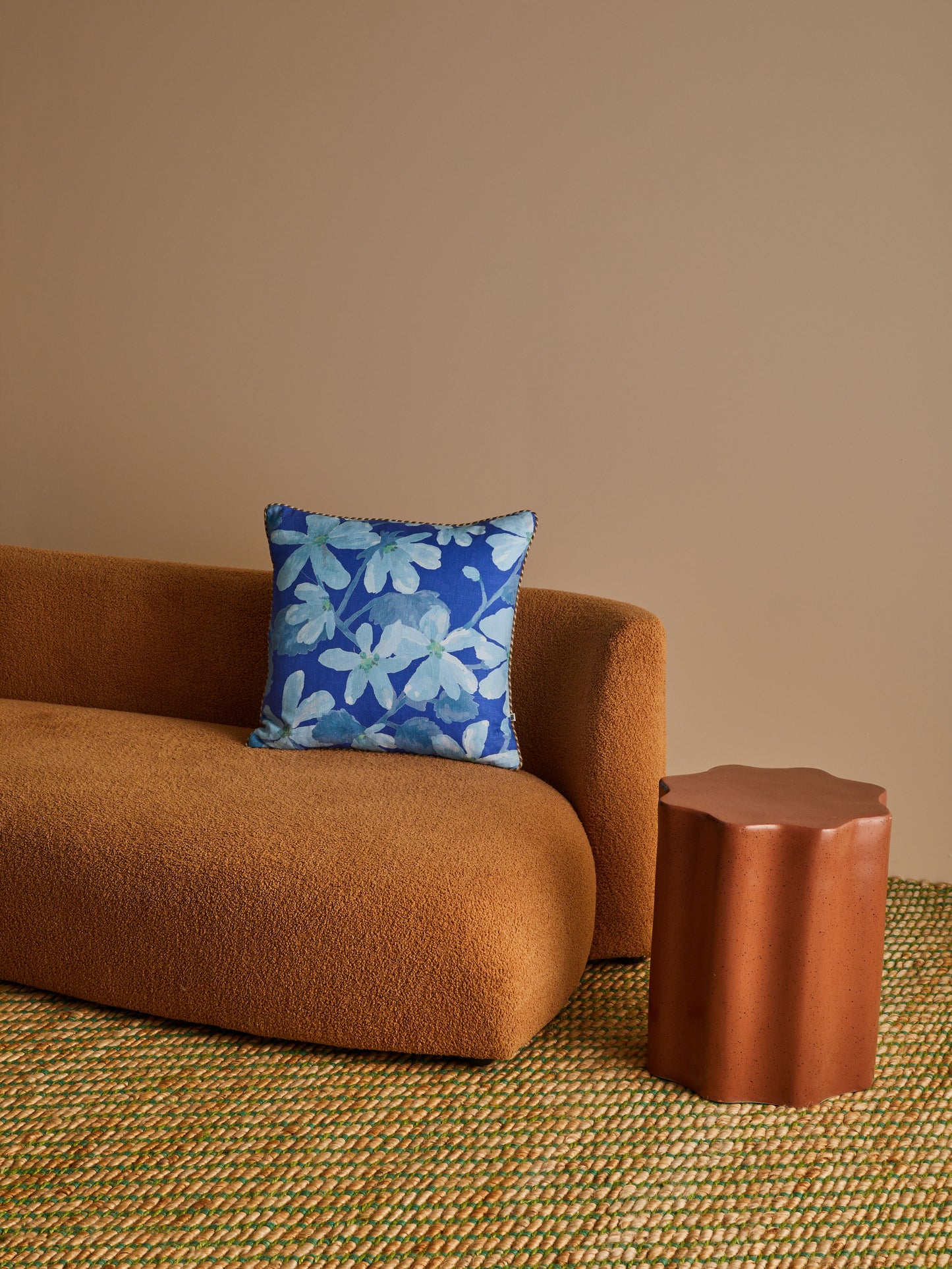 Violet Linen Cushion in Blue