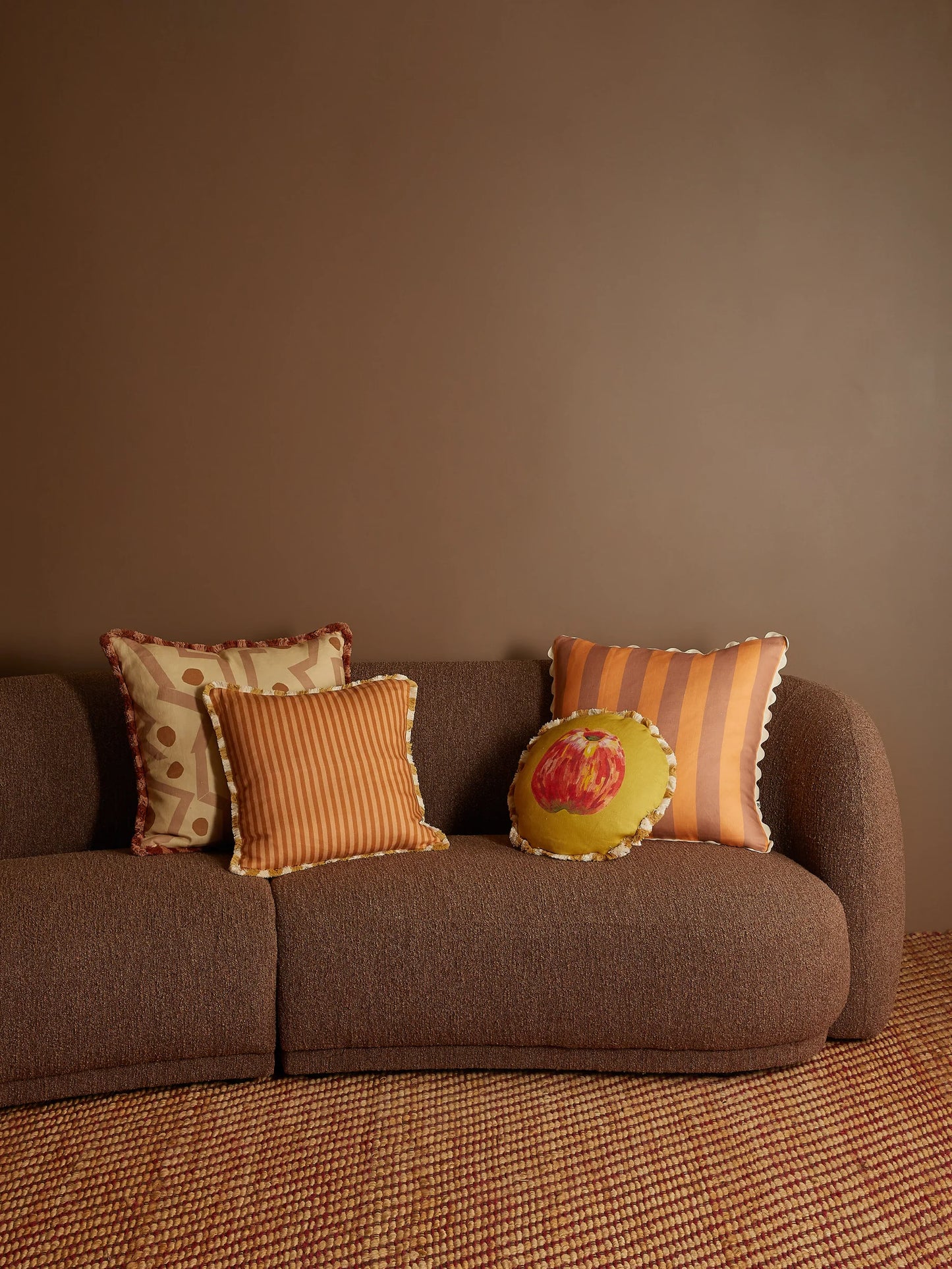 Apple Round Linen Cushion