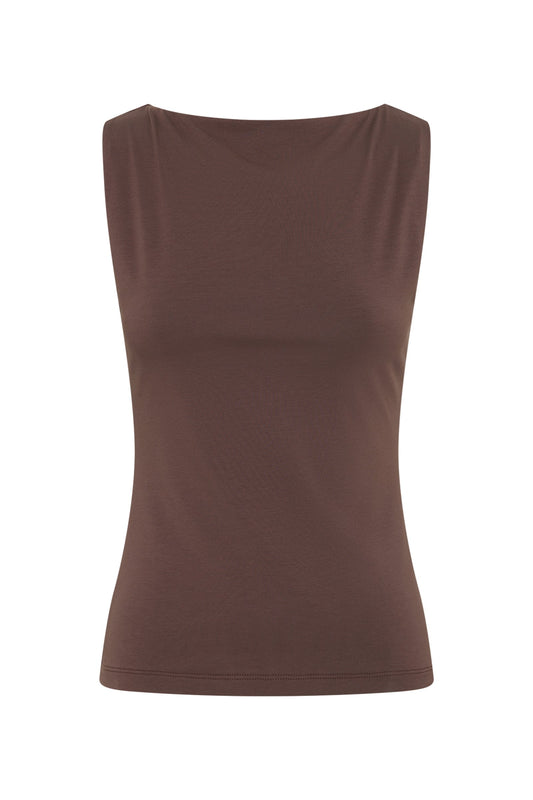 Lois Organic Tank in Chocolate
