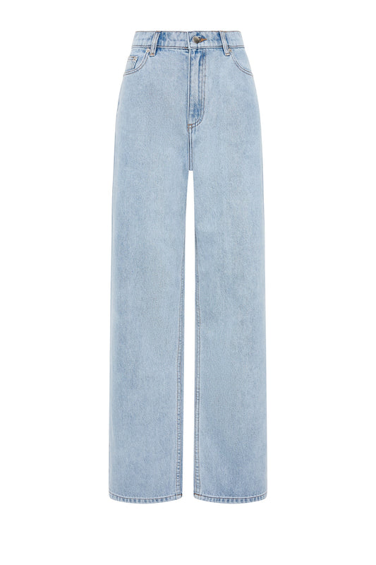 Organic Baggy Jean in Soft Blue