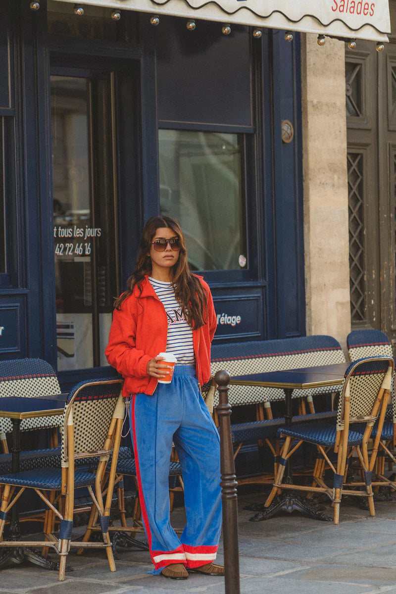 Sherpa Zip Through Jacket in Red Alert