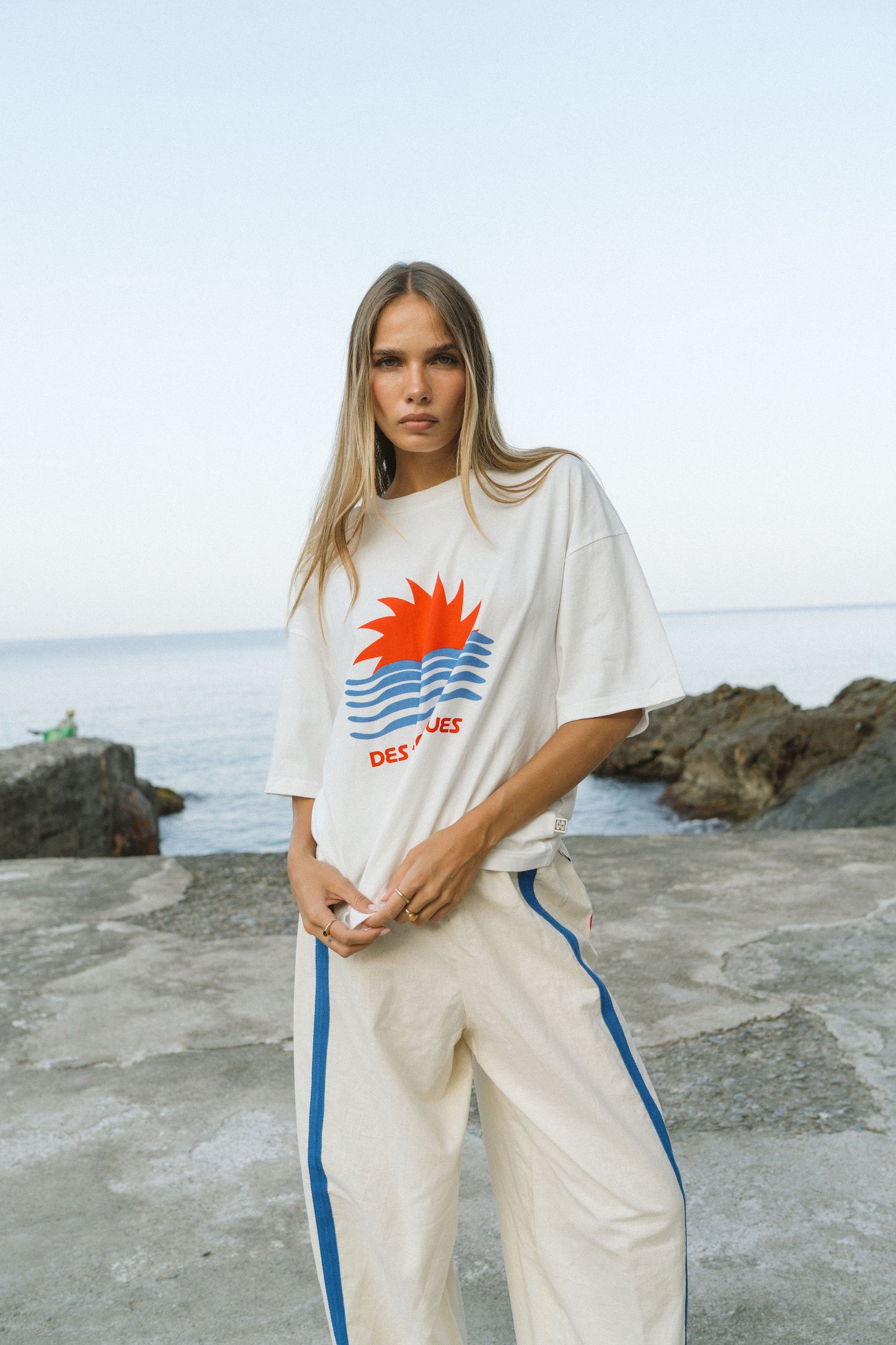 Tropiques Oversized Tee in Warm White