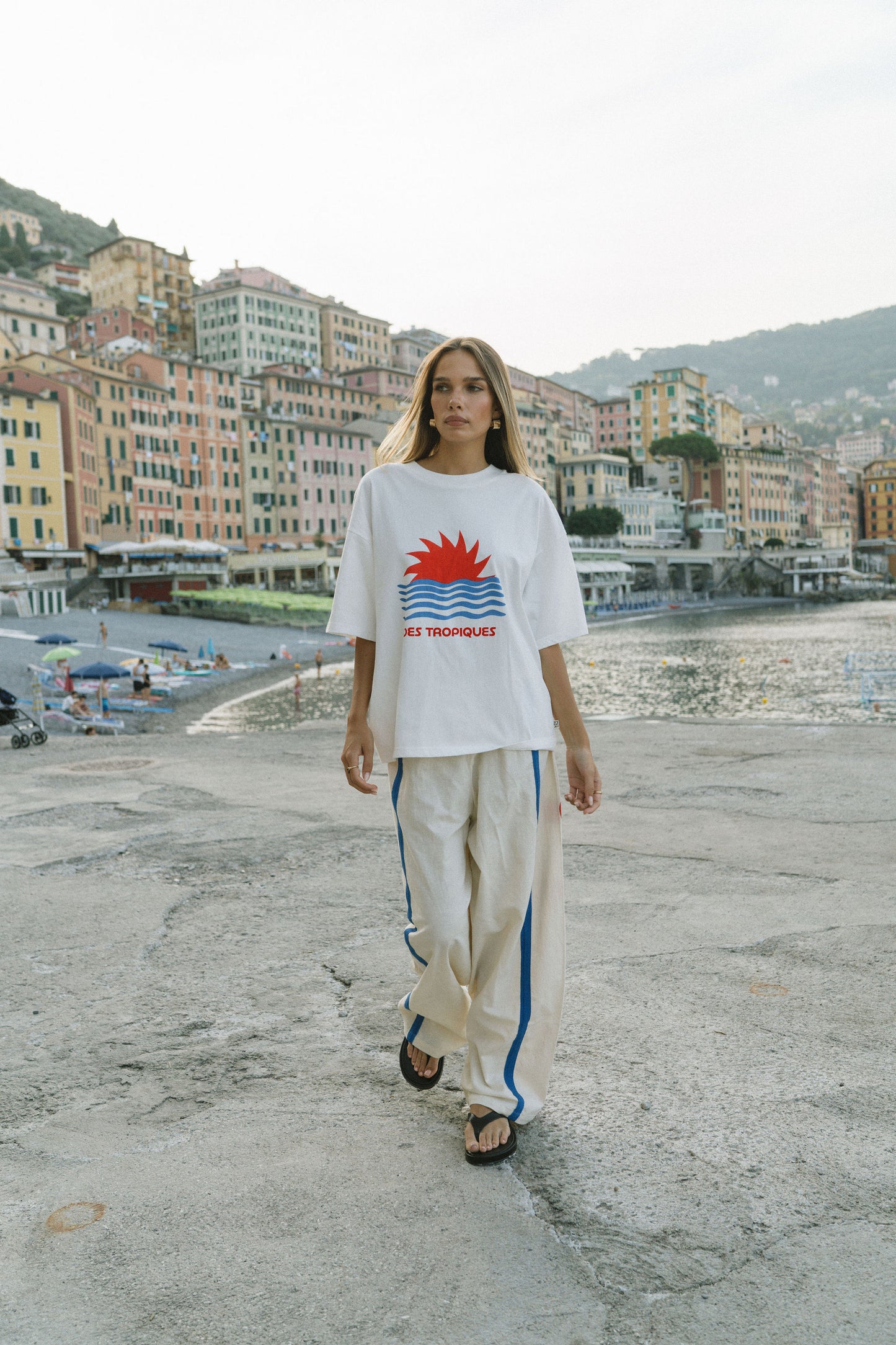 Tropiques Oversized Tee in Warm White