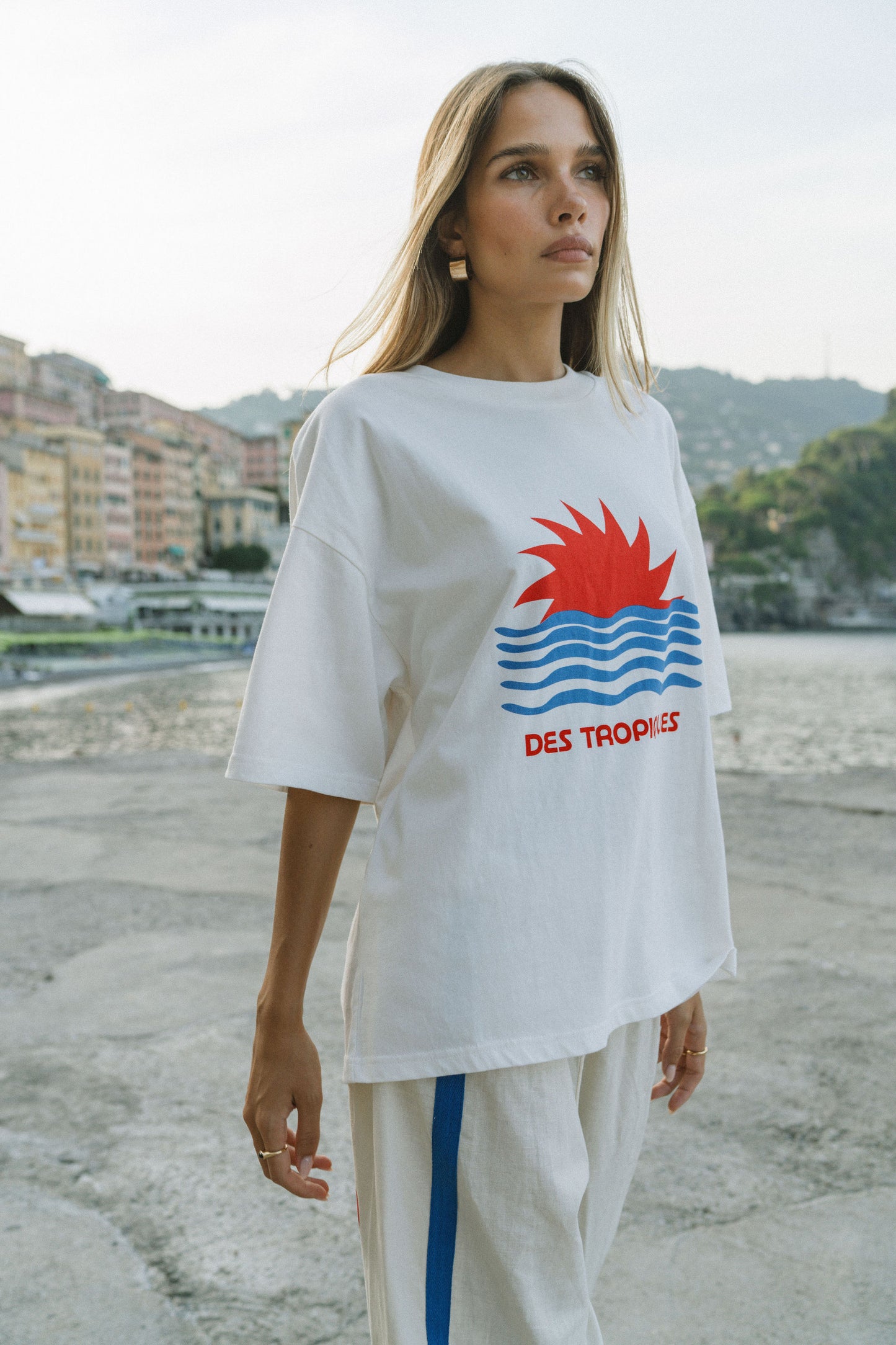 Tropiques Oversized Tee in Warm White