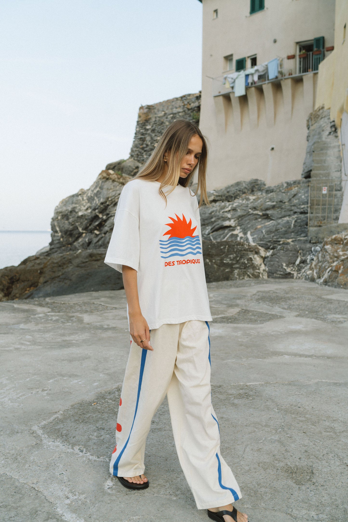 Tropiques Oversized Tee in Warm White