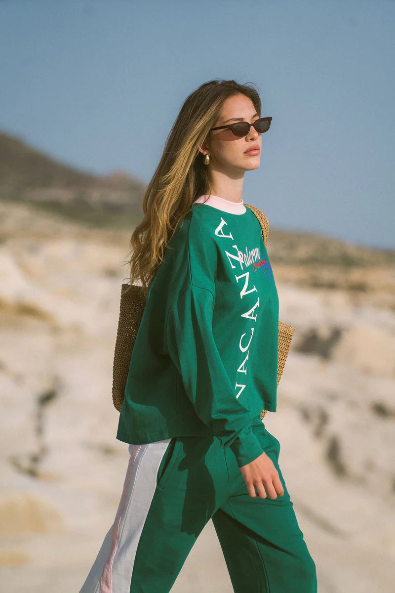 Vacanza Long Sleeve Tee in Sea Green