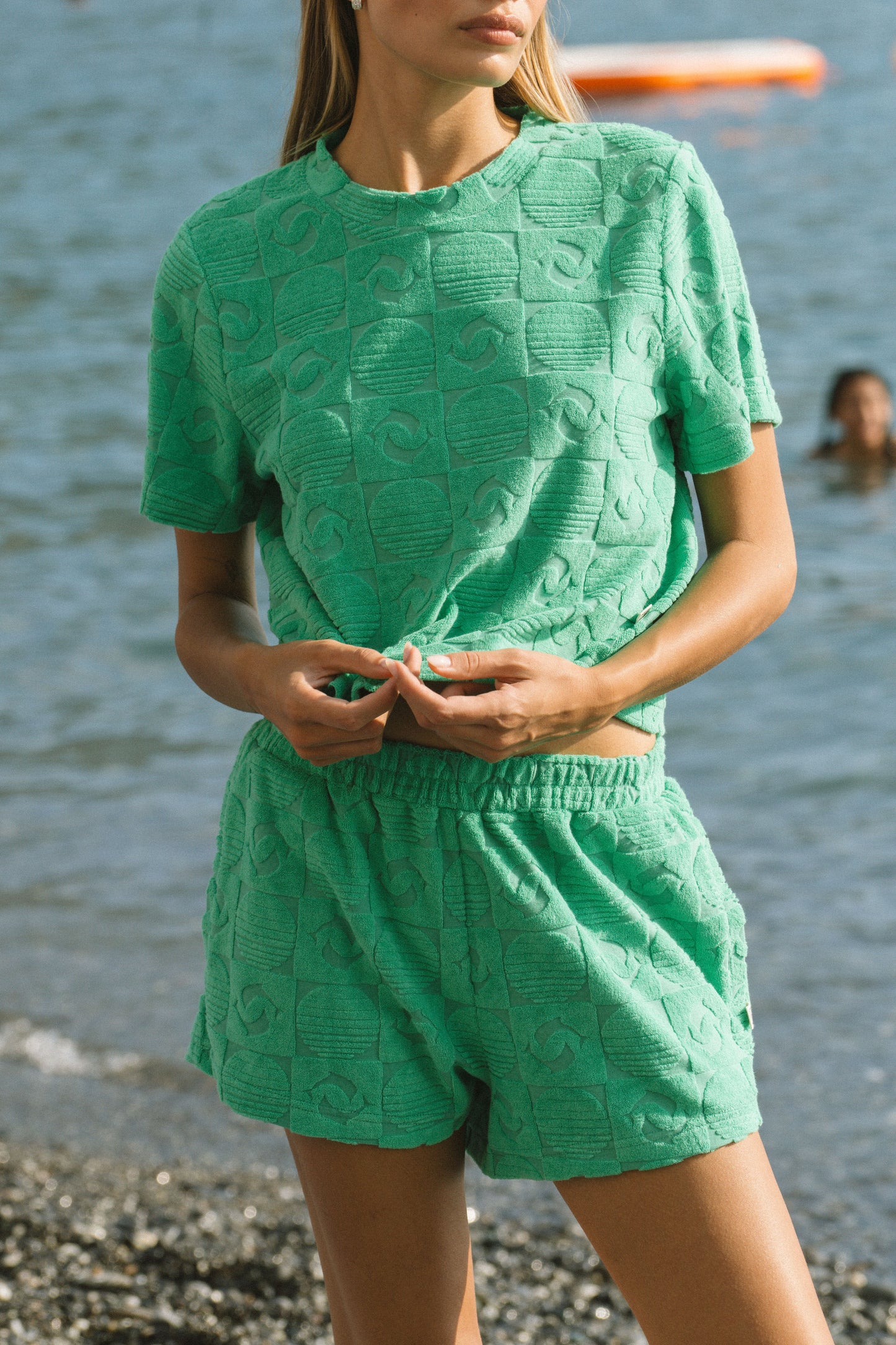 Cruise Dolphin Terry Short in Tropical Green