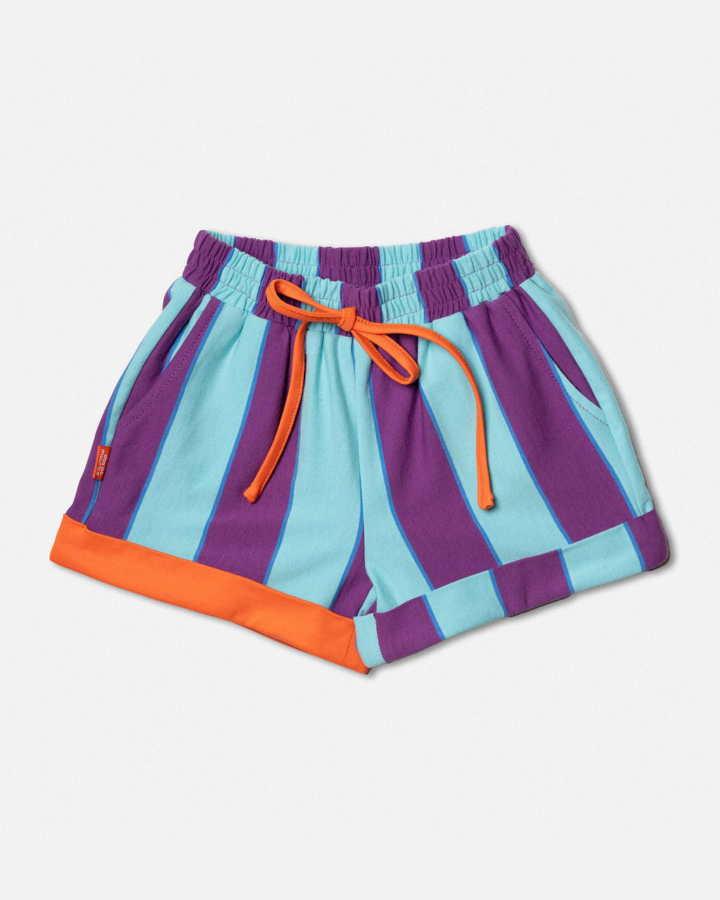 Shorts in Purple & Aqua Stripes
