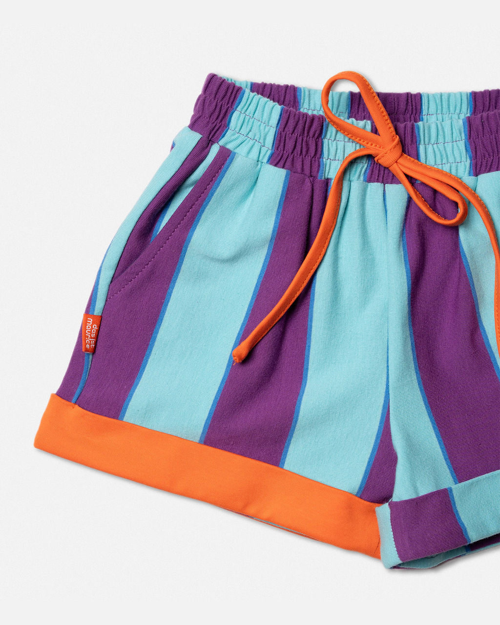 Shorts in Purple & Aqua Stripes
