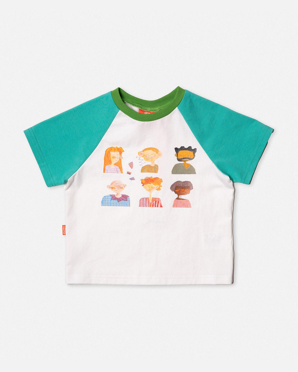 Raglan Tshirt in Aqua & White
