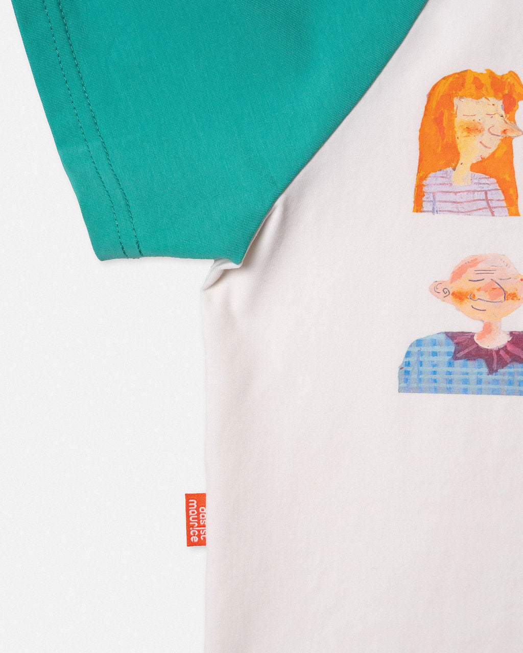Raglan Tshirt in Aqua & White