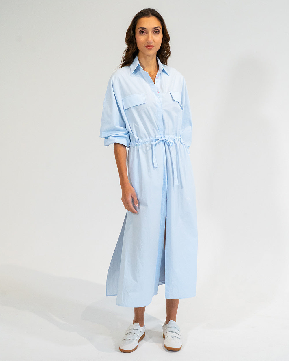Daytona Shirt Dress in Sky Blue