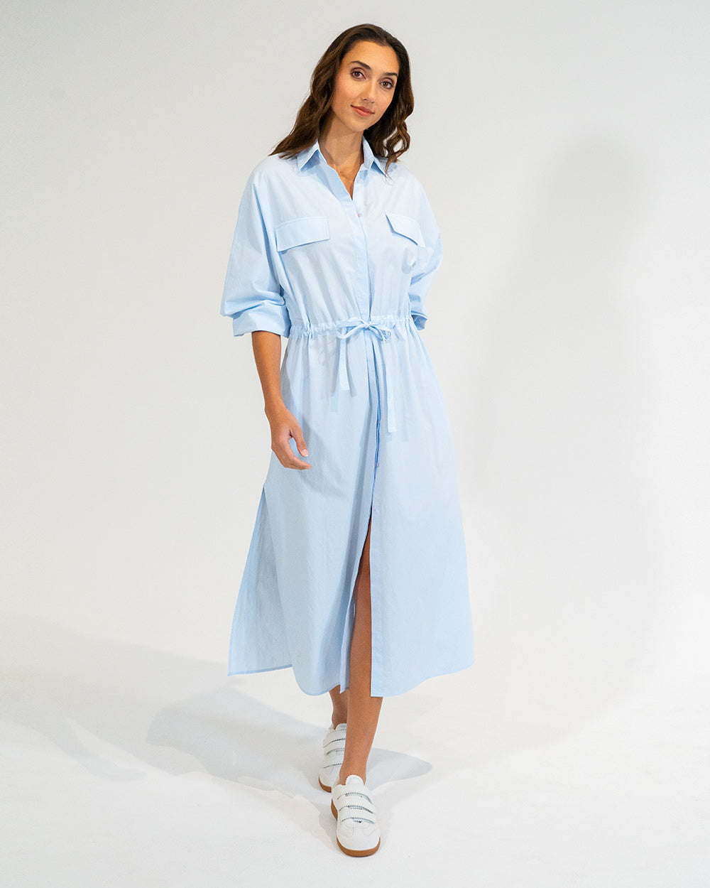 Daytona Shirt Dress in Sky Blue
