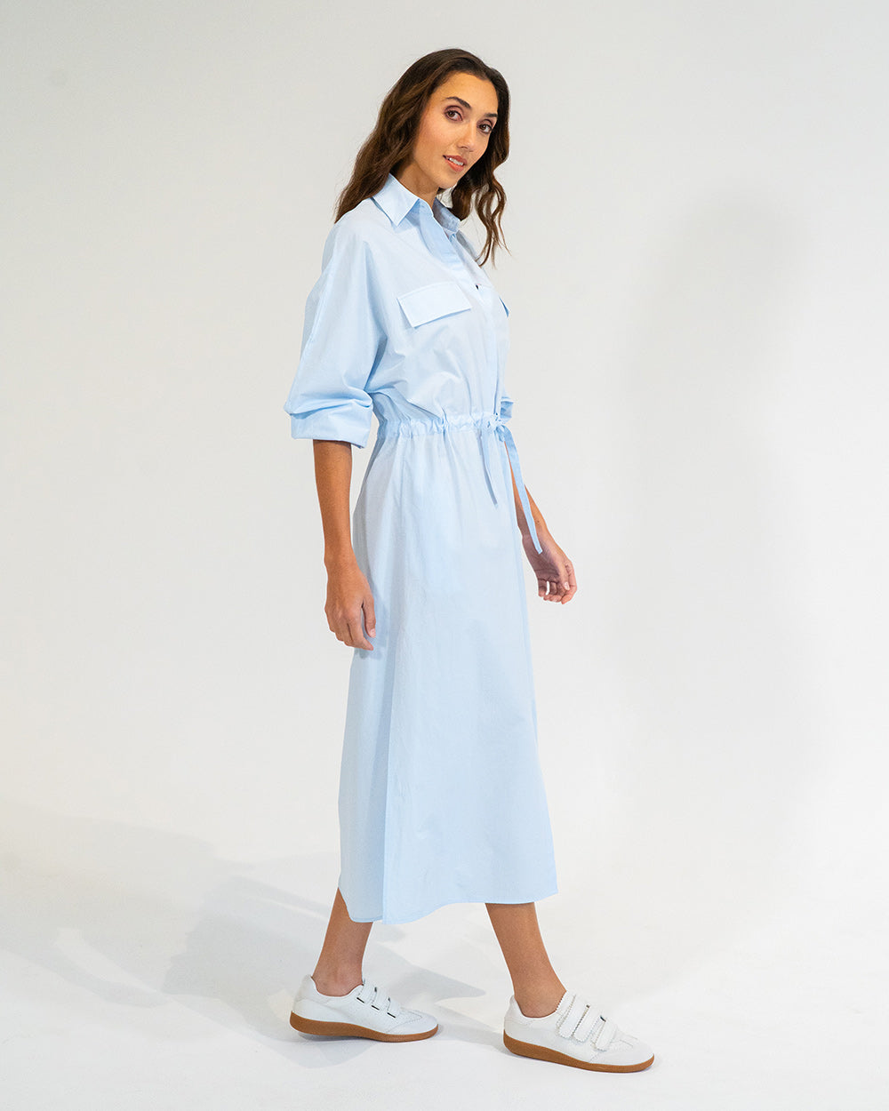 Daytona Shirt Dress in Sky Blue