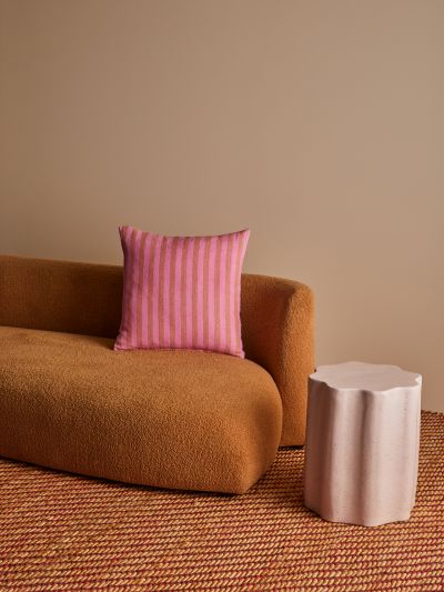 Pinstripe Cushion in Rose