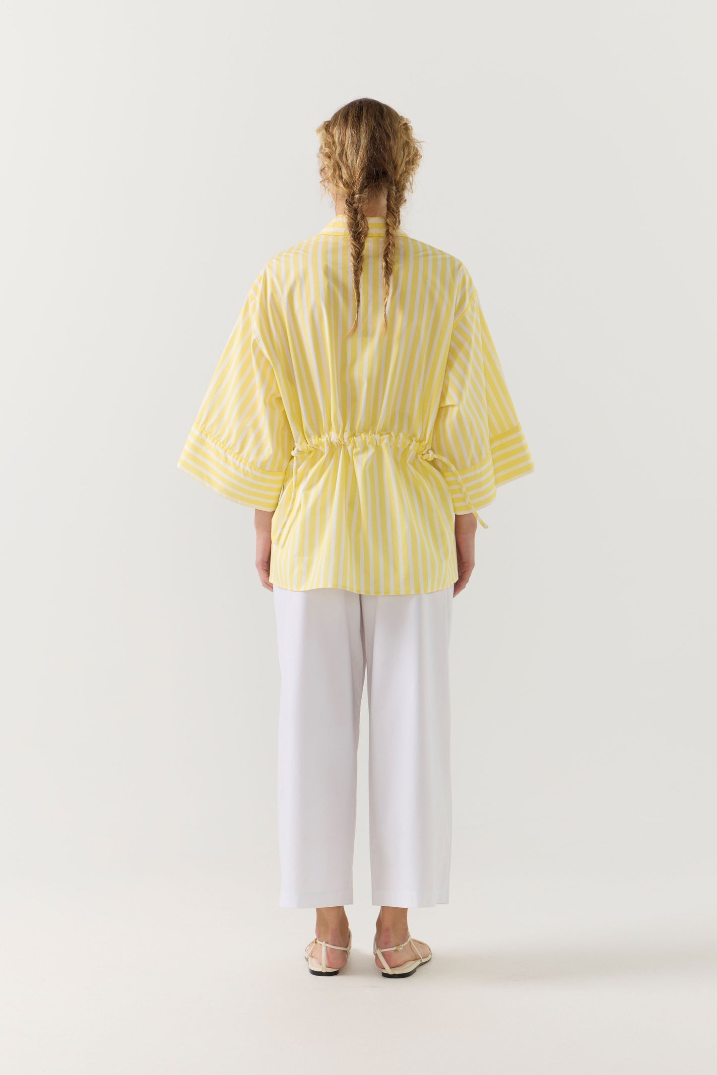 Emily Shirt in Lemon Stripe Poplin